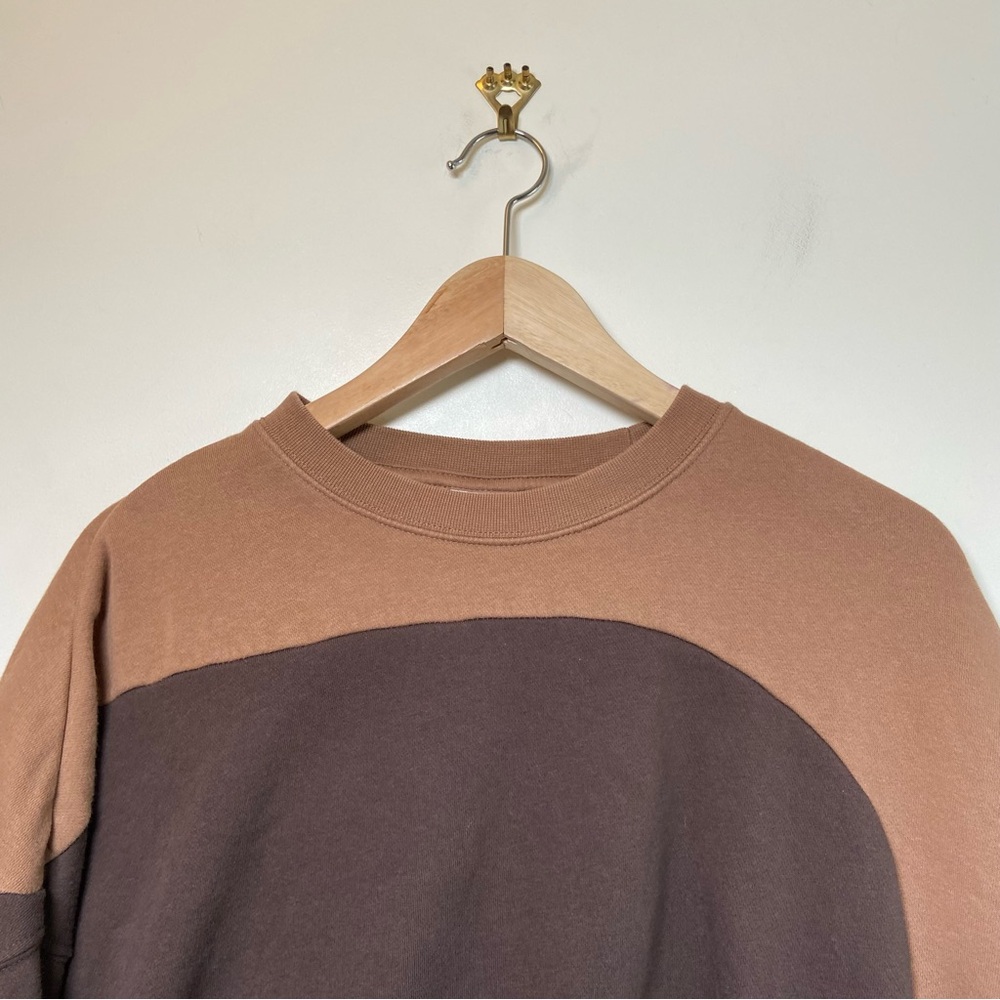 NIKE Sportswear Color Clash Women's Fleece Sweatshirt In Brown - Picture 3 of 8